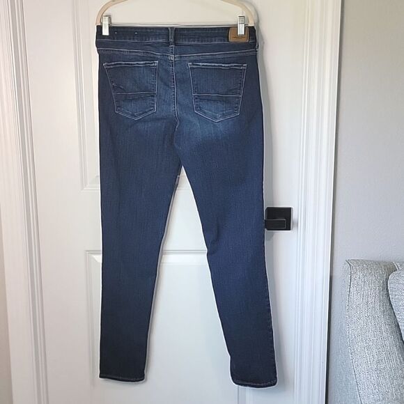 American Eagle Dark Wash Super Stretch Skinny Jeans - Size 12 Long - Picture 2 of 11